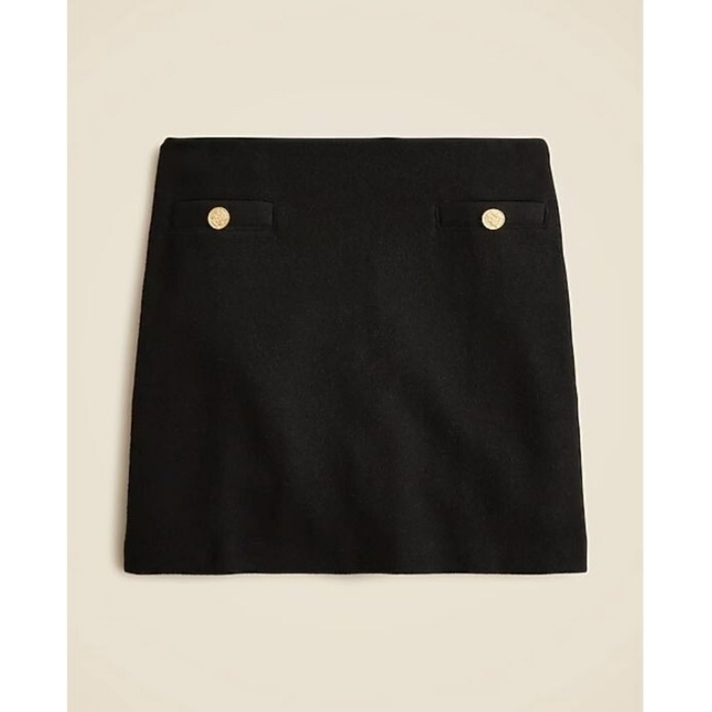 J Crew Black Textured Wool Blend Mini Skirt Nwt